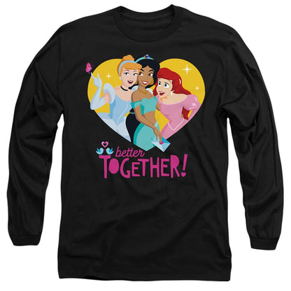 Black - Front - Disney Princess Unisex Adult Better Together Valentine`s Day T-Shirt