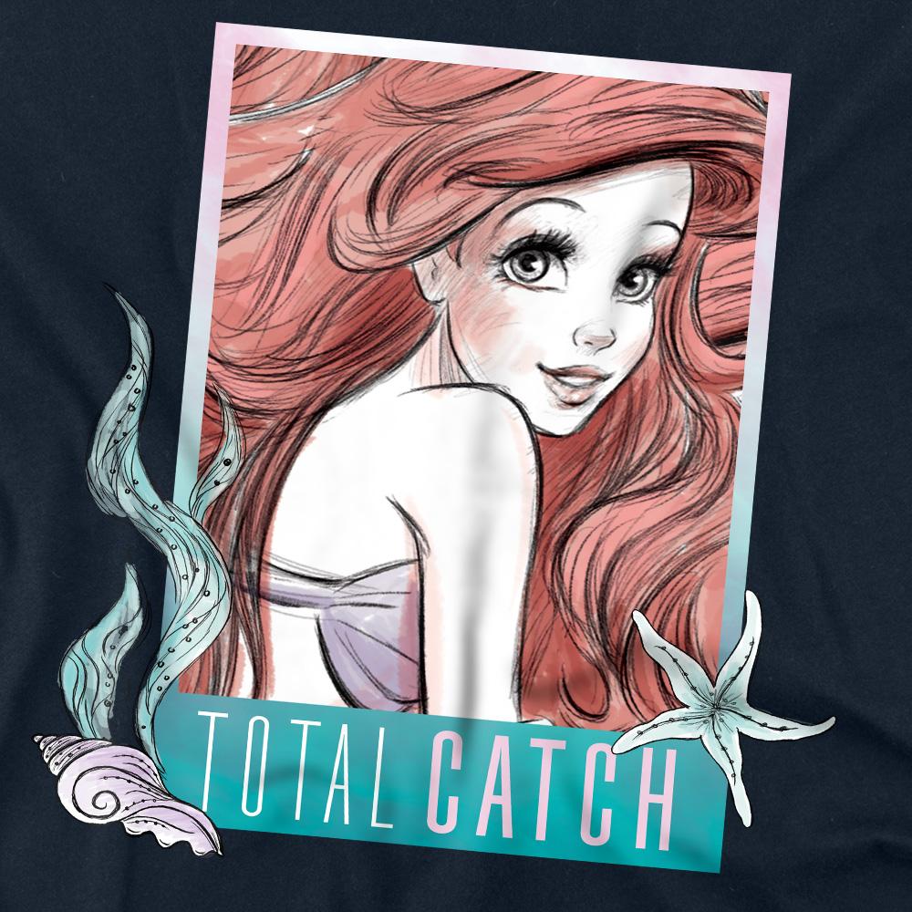 Navy - Side - The Little Mermaid Unisex Adult Total Catch Ariel T-Shirt