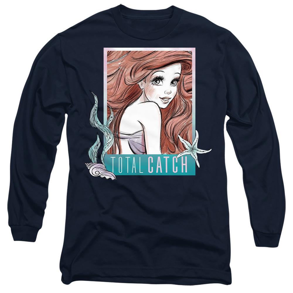 Navy - Front - The Little Mermaid Unisex Adult Total Catch Ariel T-Shirt