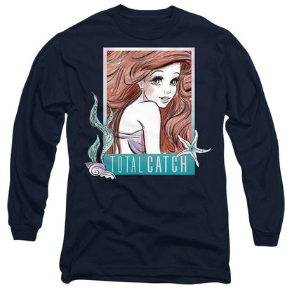 Navy - Front - The Little Mermaid Unisex Adult Total Catch Ariel T-Shirt