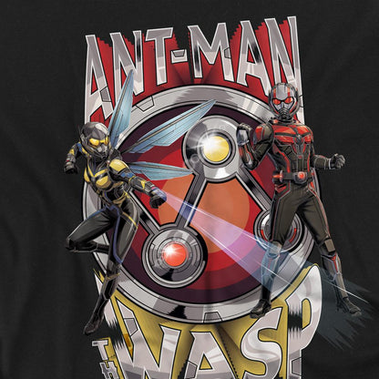 Black - Side - Ant-Man And The Wasp: Quantumania Unisex Adult One Inch Heroes T-Shirt