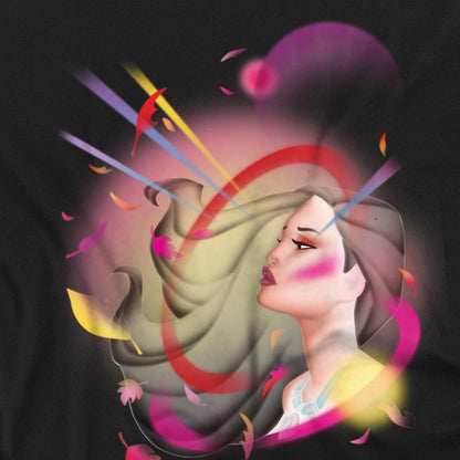 Black - Side - Pocahontas Unisex Adult Airbrush T-Shirt