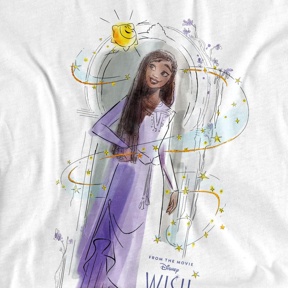 White - Side - Wish Unisex Adult Starburst Asha T-Shirt