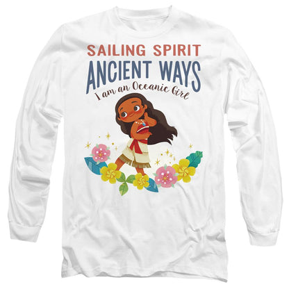 White - Front - Moana Unisex Adult Sailing Spirit T-Shirt