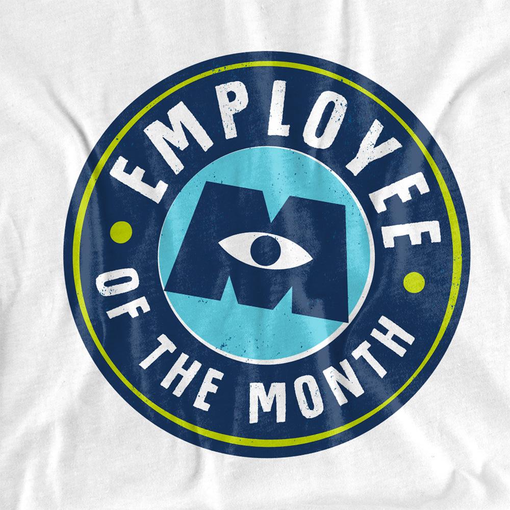 White - Side - Monsters at Work Unisex Adult MIFT Employee Of The Month T-Shirt