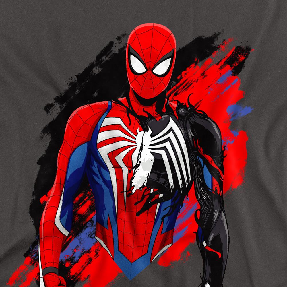 Charcoal - Side - Spider-Man 2 Unisex Adult Gamerverse Symbiote T-Shirt