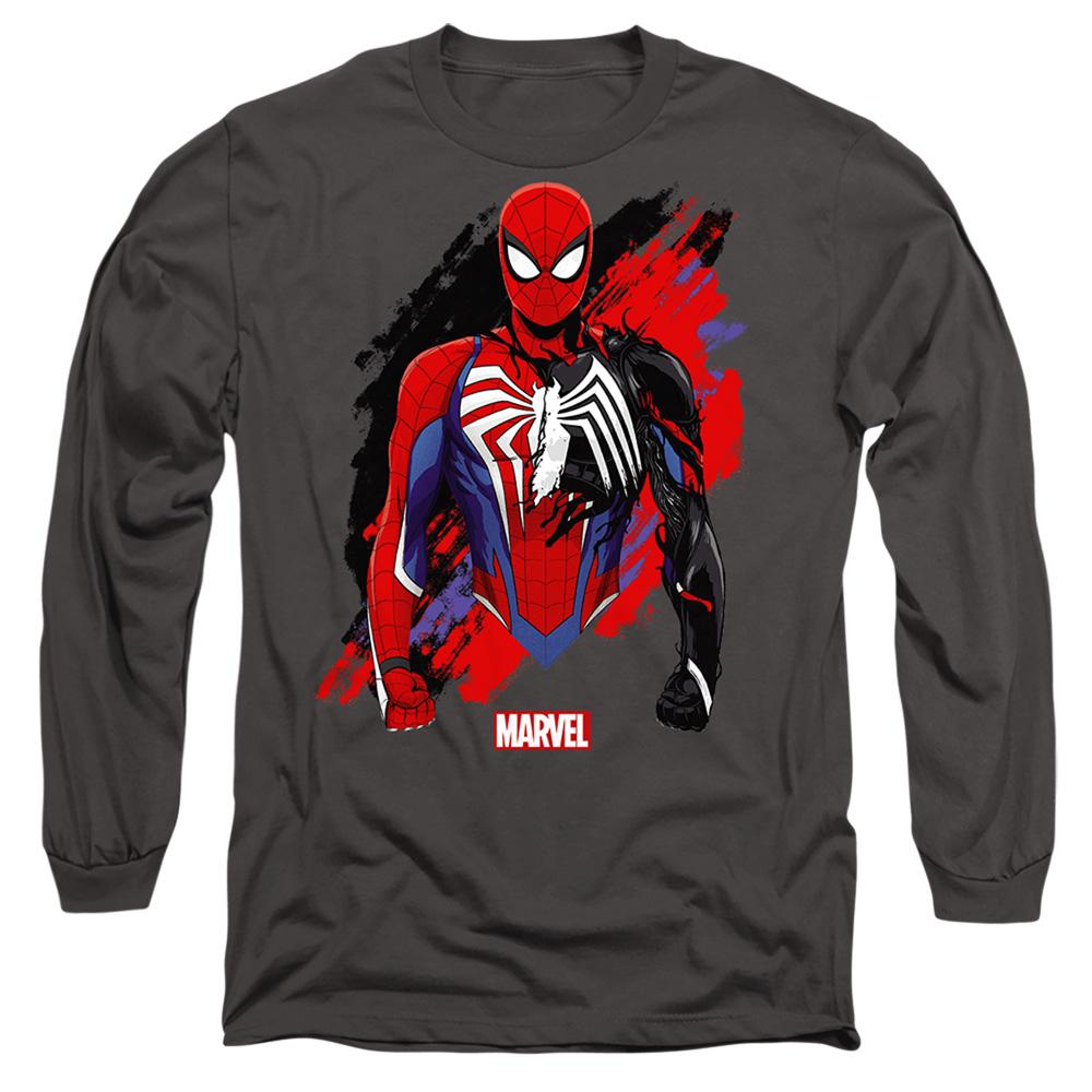 Charcoal - Front - Spider-Man 2 Unisex Adult Gamerverse Symbiote T-Shirt