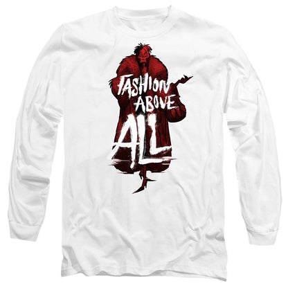 White - Front - Disney Villains Unisex Adult Fashion Above All Cruella De Vil T-Shirt
