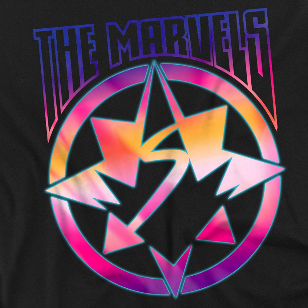 Black - Side - The Marvels Unisex Adult Gradient Logo T-Shirt