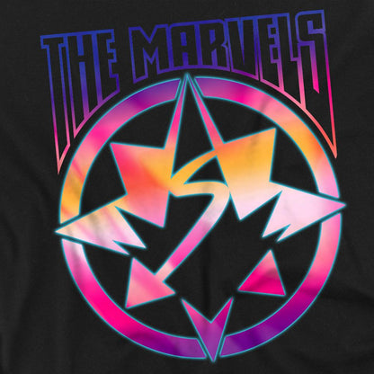 Black - Side - The Marvels Unisex Adult Gradient Logo T-Shirt