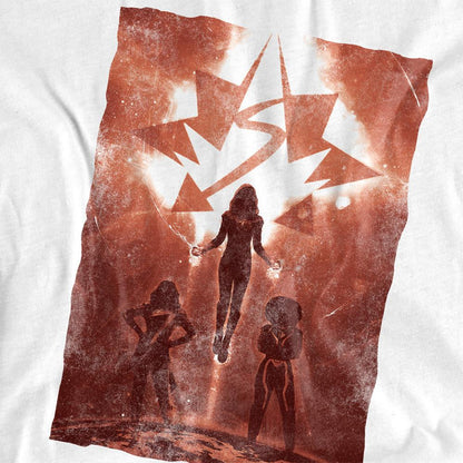 White - Side - The Marvels Unisex Adult Horizon Trio T-Shirt