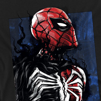 Black - Side - Spider-Man 2 Unisex Adult Gamerverse Symbiote Parker T-Shirt