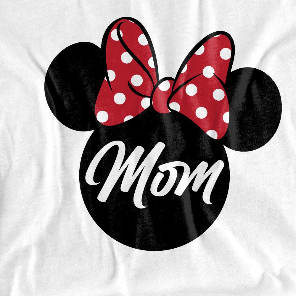 White - Side - Minnie Mouse Unisex Adult Mom In Ears Mothers Day T-Shirt