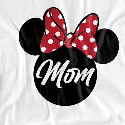 White - Side - Minnie Mouse Unisex Adult Mom In Ears Mothers Day T-Shirt