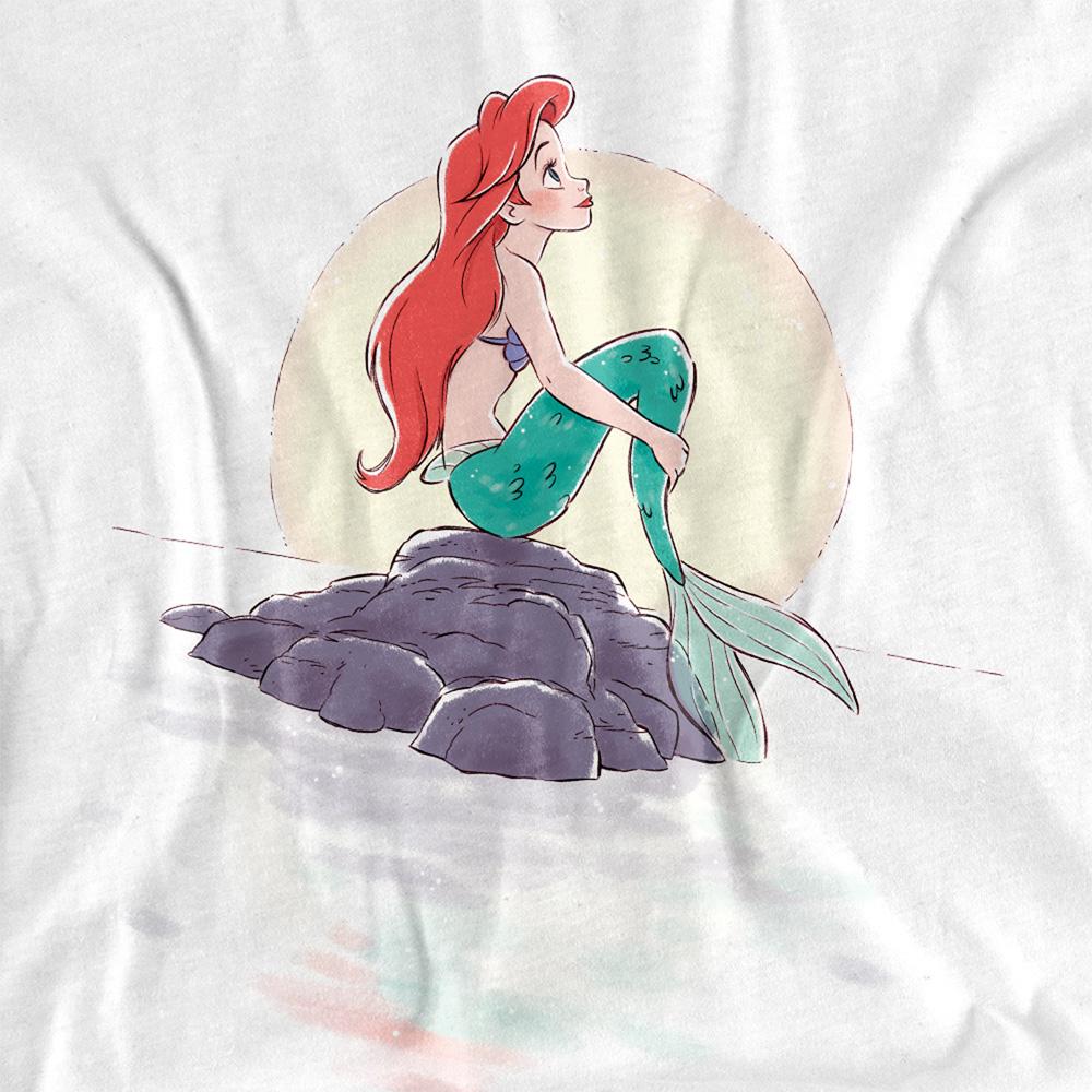 White - Side - The Little Mermaid Unisex Adult Ariel Sunset T-Shirt
