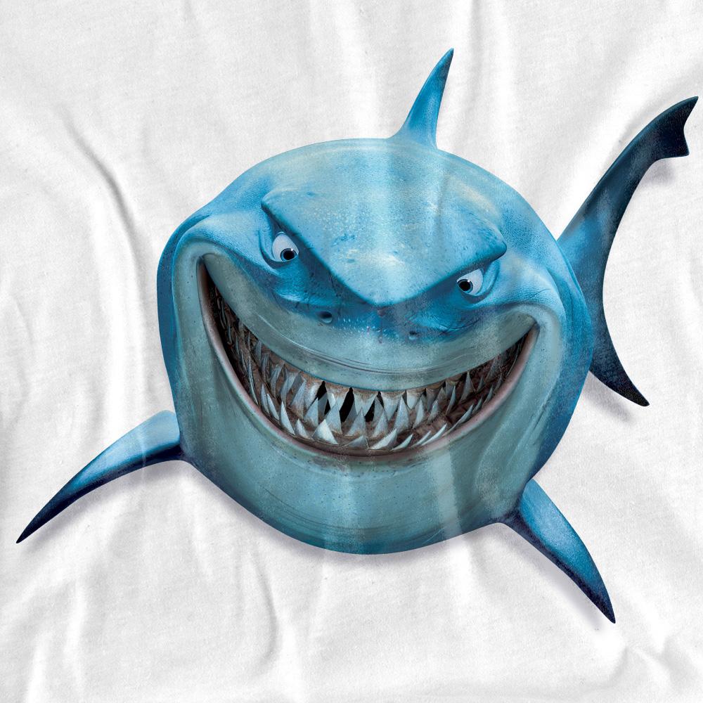 White - Side - Finding Nemo Unisex Adult Bruce Smile T-Shirt