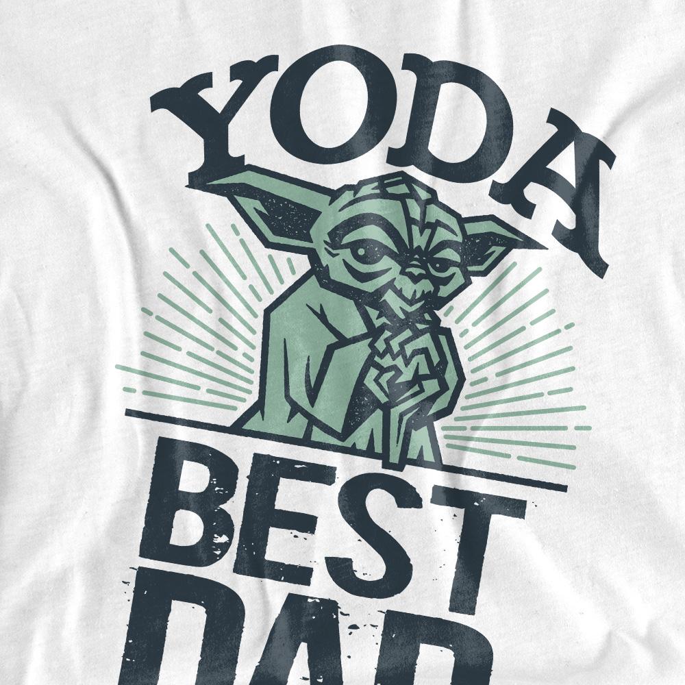 White - Side - Star Wars Unisex Adult Yoda Best Dad Fathers Day T-Shirt