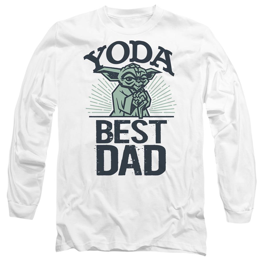 White - Front - Star Wars Unisex Adult Yoda Best Dad Fathers Day T-Shirt