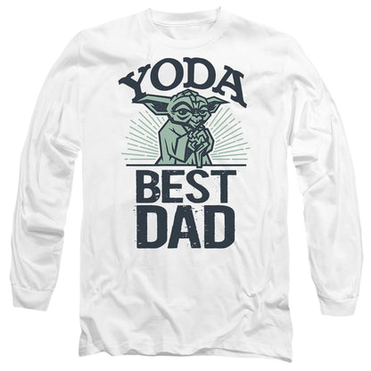 White - Front - Star Wars Unisex Adult Yoda Best Dad Fathers Day T-Shirt