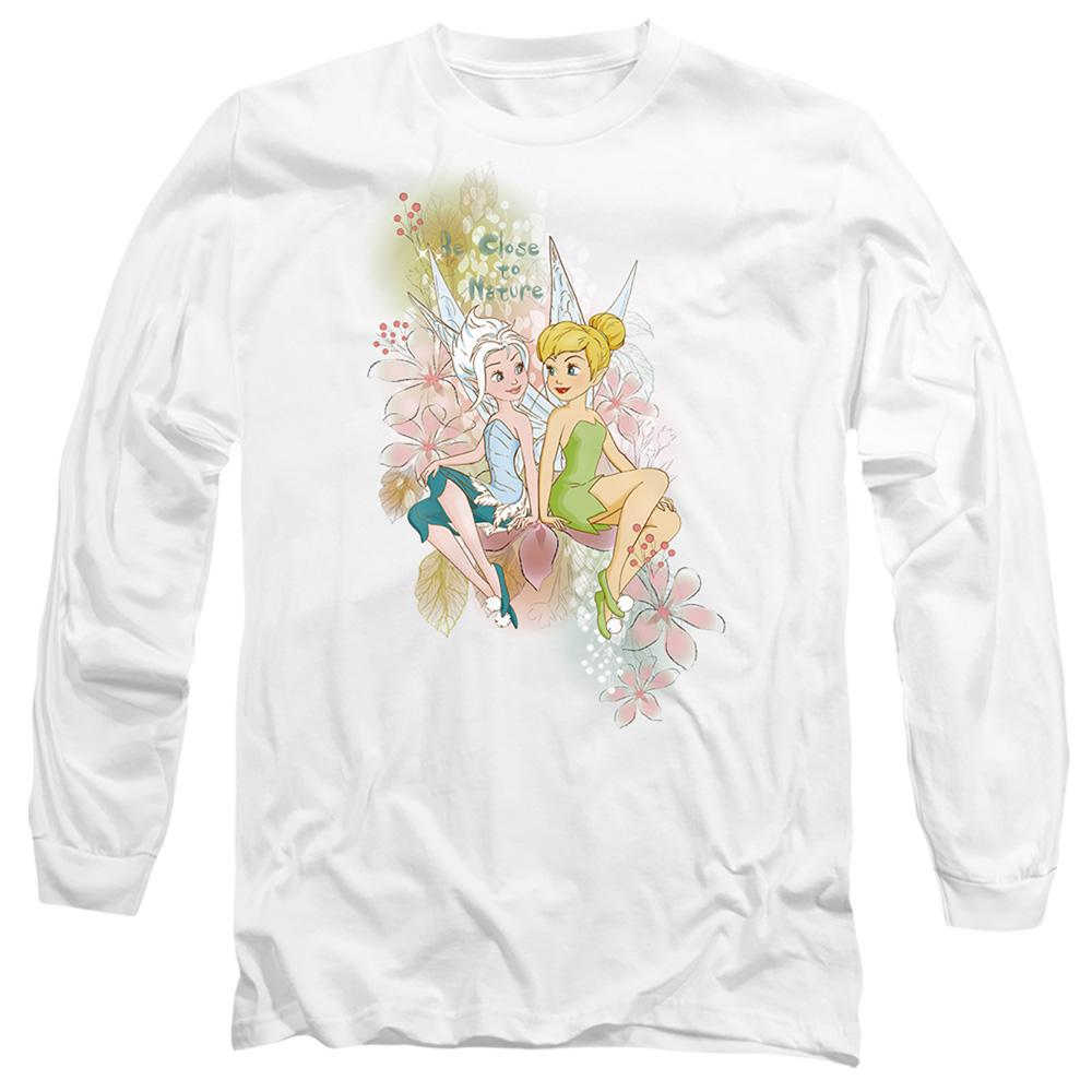White - Front - Disney Fairies Unisex Adult Close To Nature Tinker Bell & Periwinkle T-Shirt