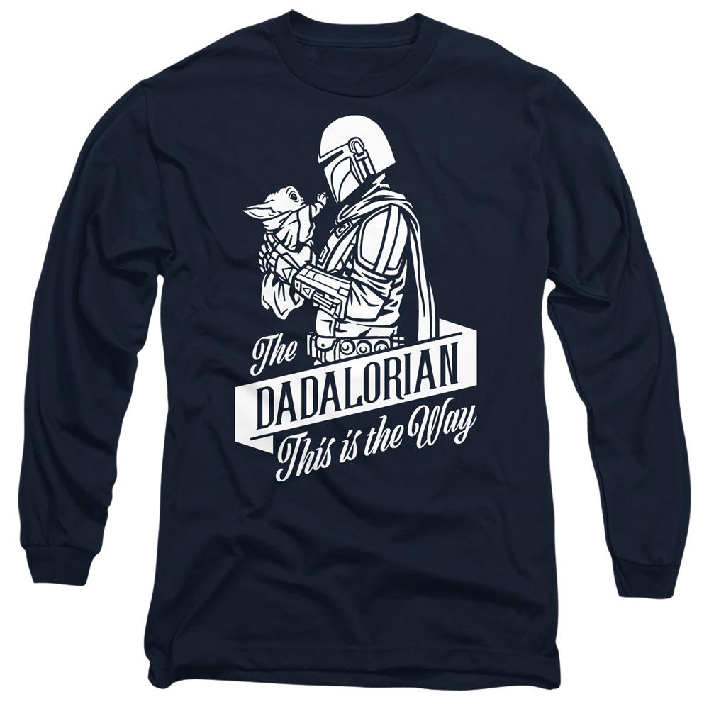 Navy - Front - Star Wars Unisex Adult Dadalorian Star Wars: The Mandalorian Fathers Day T-Shirt
