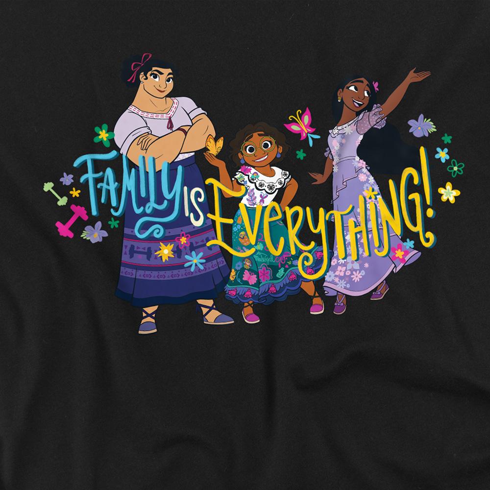 Black - Side - Encanto Unisex Adult Family Is Everything Mirabel Isabela Luisa T-Shirt