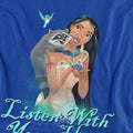 Royal Blue - Side - Pocahontas Unisex Adult Listen With Your Heart T-Shirt