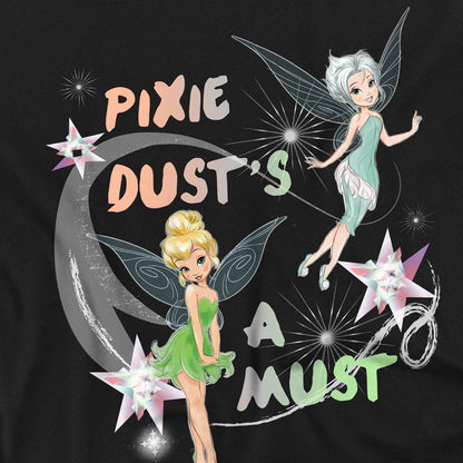 Black - Side - Disney Fairies Unisex Adult Pixie Dust´s A Must Tinker Bell & Periwinkle T-Shirt