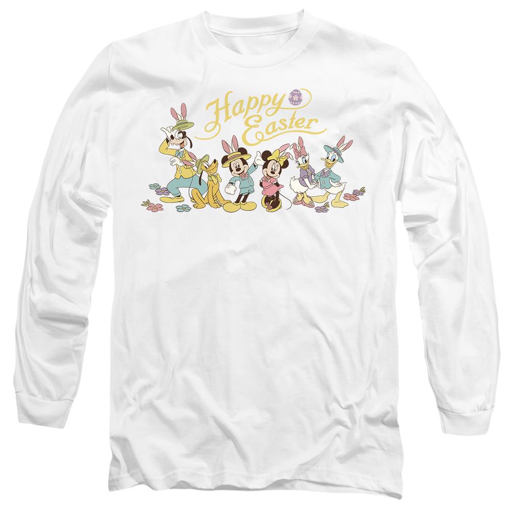 White - Front - Mickey Mouse Unisex Adult Bunny Hats Easter T-Shirt
