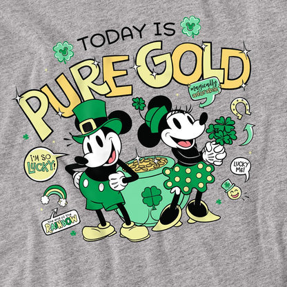 Sport Heather - Side - Mickey Mouse Unisex Adult Pure Gold Minnie Mouse St Patricks Day T-Shirt