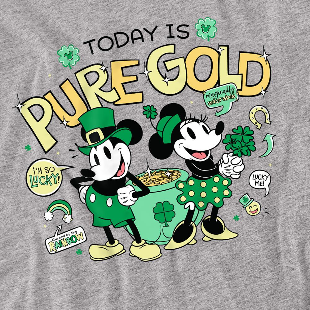 Sport Heather - Side - Mickey Mouse Unisex Adult Pure Gold Minnie Mouse St Patricks Day T-Shirt