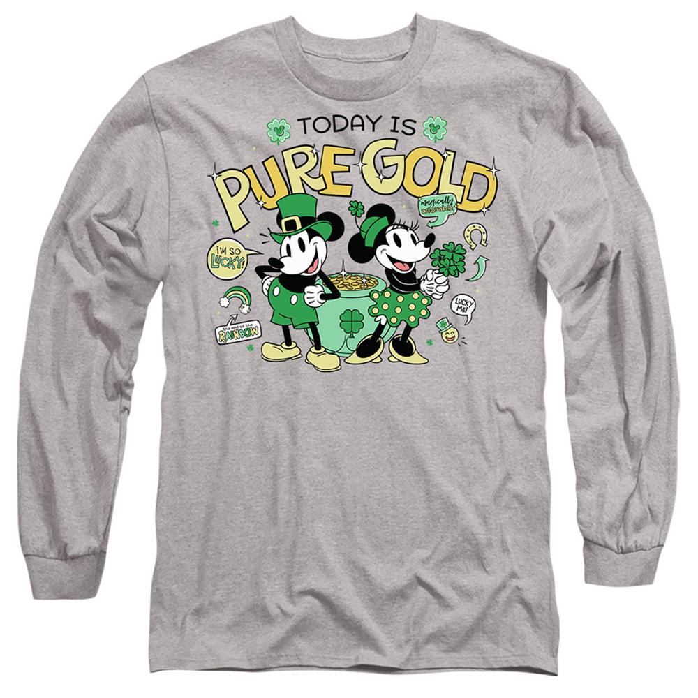 Sport Heather - Front - Mickey Mouse Unisex Adult Pure Gold Minnie Mouse St Patricks Day T-Shirt