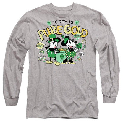 Sport Heather - Front - Mickey Mouse Unisex Adult Pure Gold Minnie Mouse St Patricks Day T-Shirt