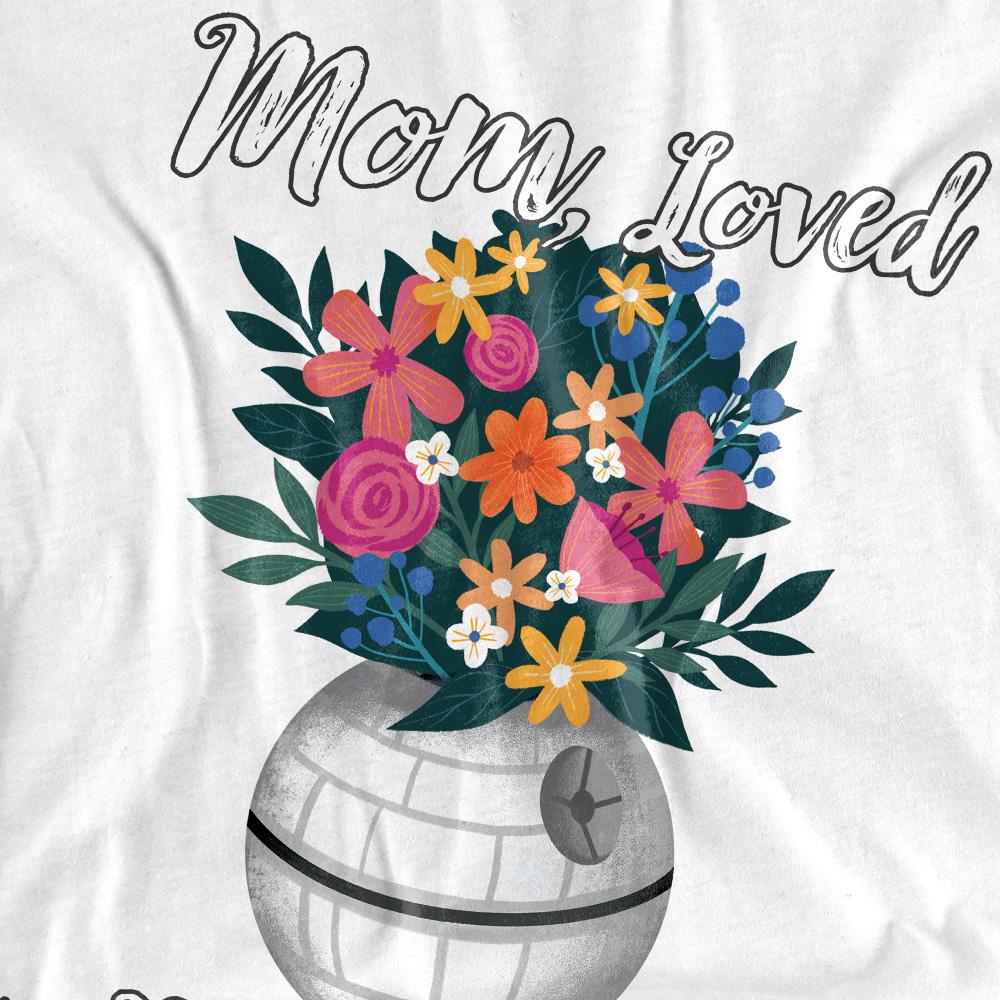 White - Side - Star Wars Unisex Adult Mom Loved To The Death Star Mothers Day T-Shirt