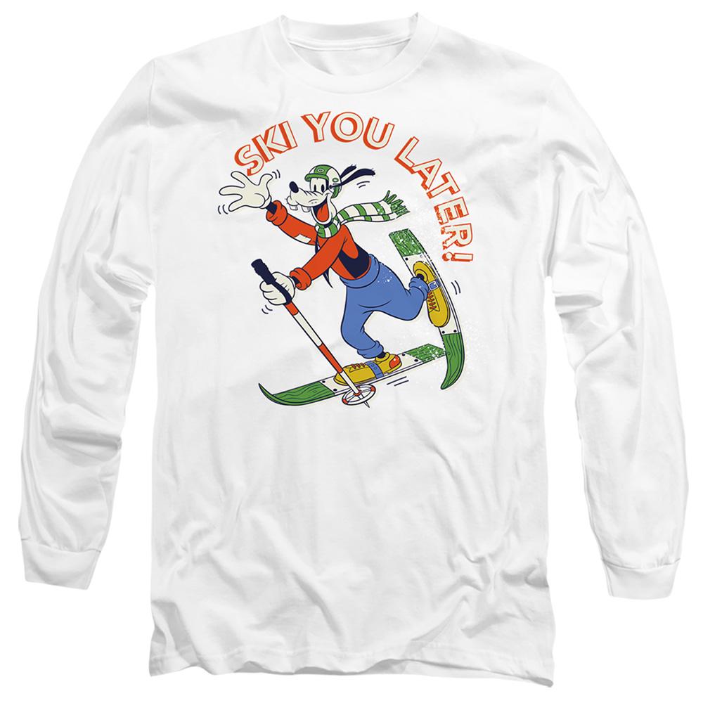 White - Front - Mickey Mouse Unisex Adult Ski You Later Goofy T-Shirt