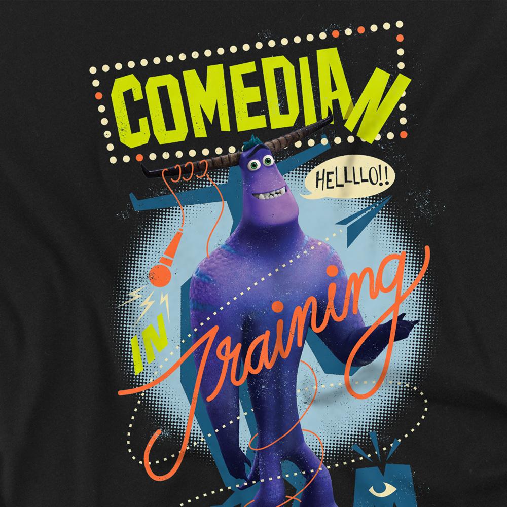 Black - Side - Monsters at Work Unisex Adult Comedian In Training Tylor T-Shirt