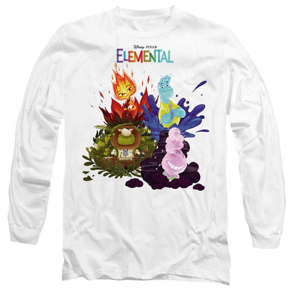 White - Front - Elemental Unisex Adult Ember Wade Gale Grouchwood Group Scene T-Shirt