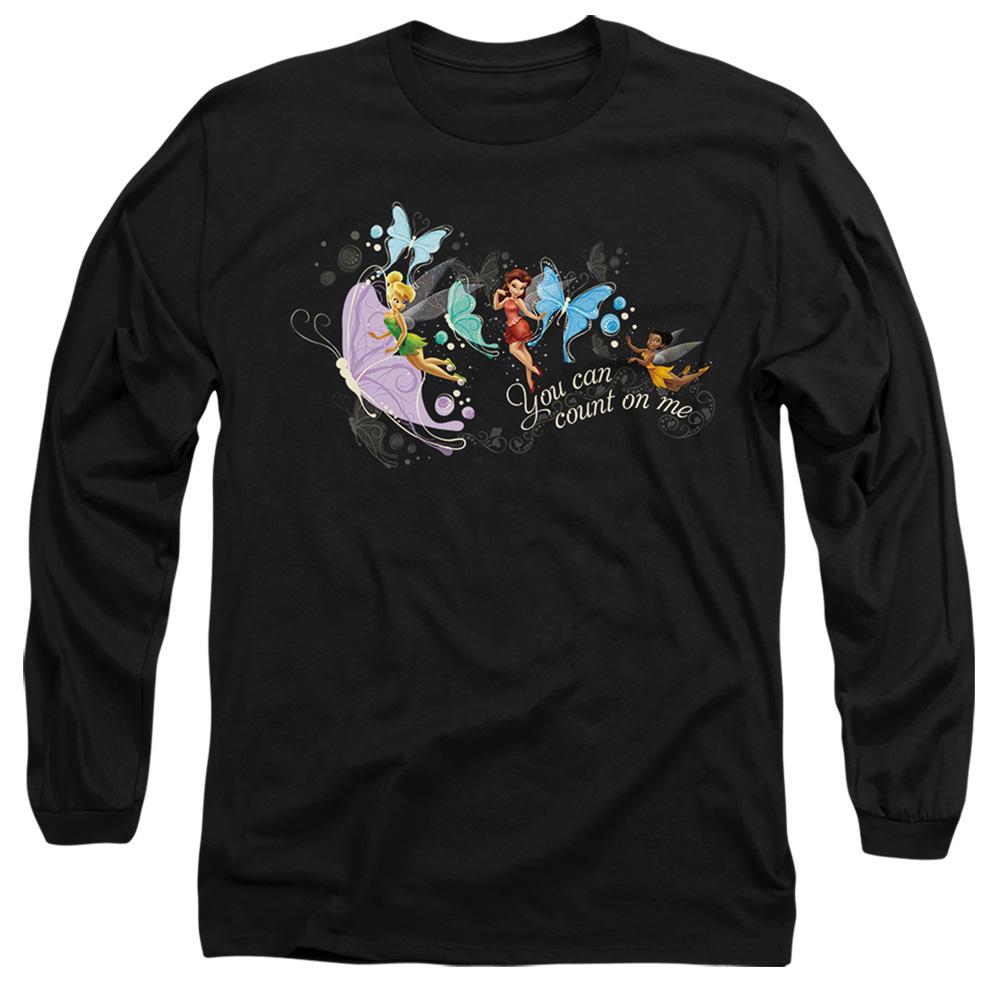 Black - Front - Disney Fairies Unisex Adult You Can Count On Me Tinker Bell & Rosetta T-Shirt