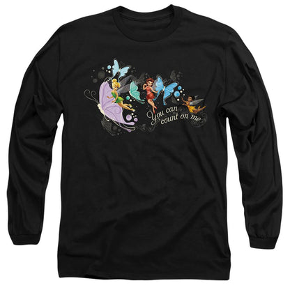 Black - Front - Disney Fairies Unisex Adult You Can Count On Me Tinker Bell & Rosetta T-Shirt