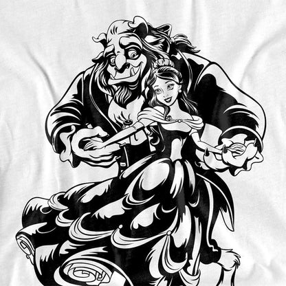 White - Side - Beauty And The Beast Unisex Adult Dance T-Shirt