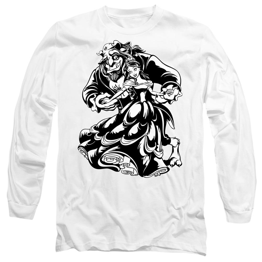 White - Front - Beauty And The Beast Unisex Adult Dance T-Shirt