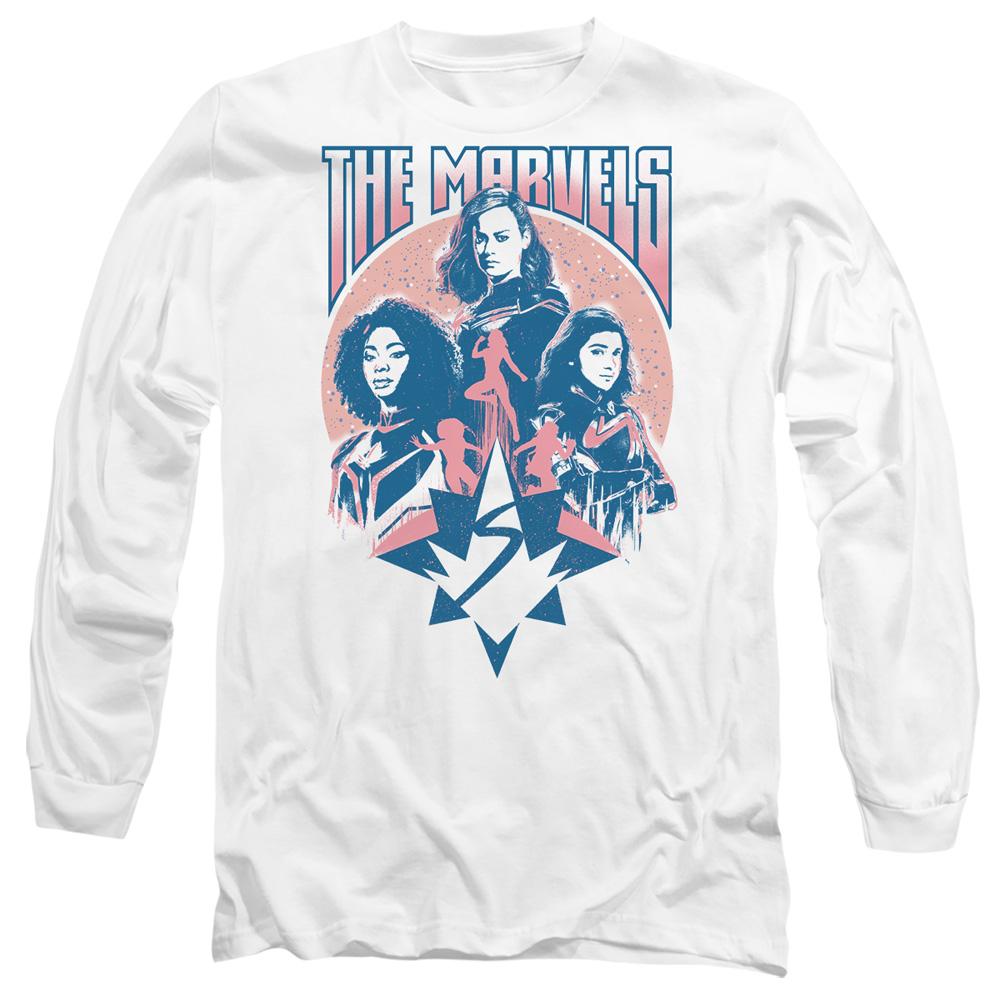 White - Front - The Marvels Unisex Adult Quantum Heroes T-Shirt