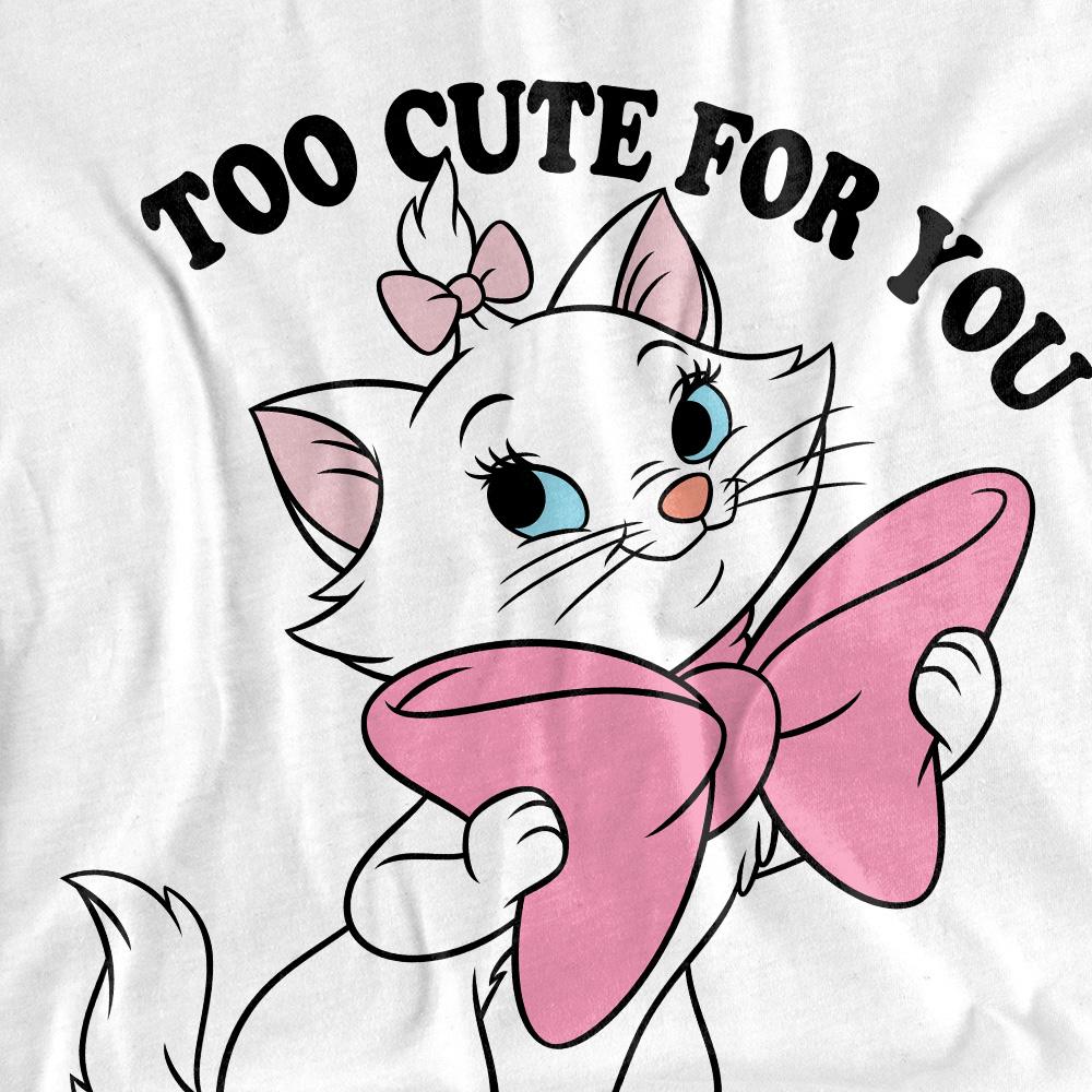 White - Side - The Aristocats Unisex Adult Too Cute For You Marie Valentine`s Day T-Shirt