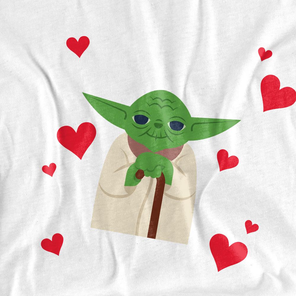 White - Side - Star Wars Unisex Adult One For Me Yoda Valentine`s Day T-Shirt