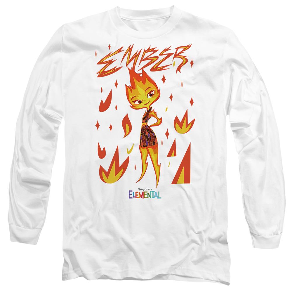 White - Front - Elemental Unisex Adult Ember Fire T-Shirt
