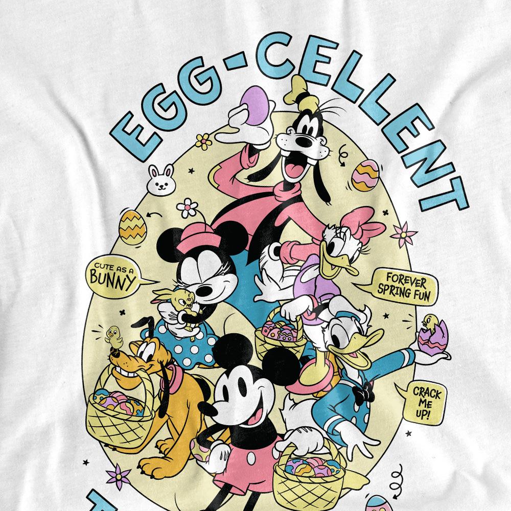 White - Side - Mickey Mouse Unisex Adult Eggcellent Together Easter T-Shirt
