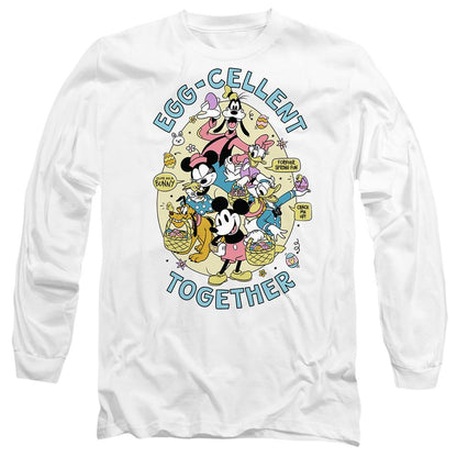 White - Front - Mickey Mouse Unisex Adult Eggcellent Together Easter T-Shirt