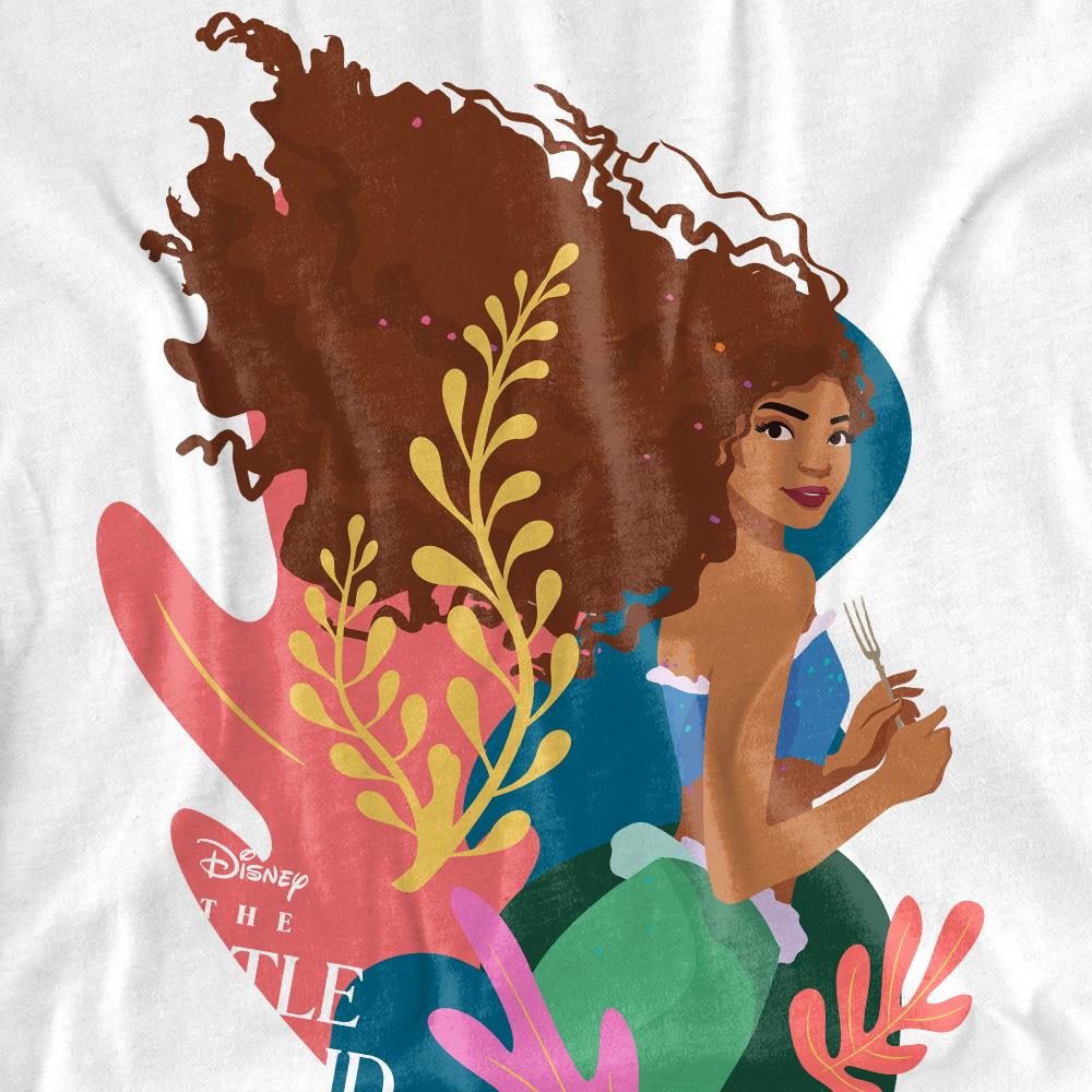 White - Side - The Little Mermaid Unisex Adult Coral Beauty Ariel T-Shirt