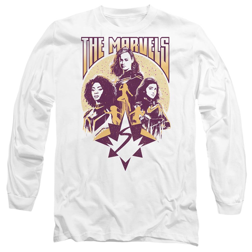 White - Front - The Marvels Unisex Adult Quantum Heroes T-Shirt