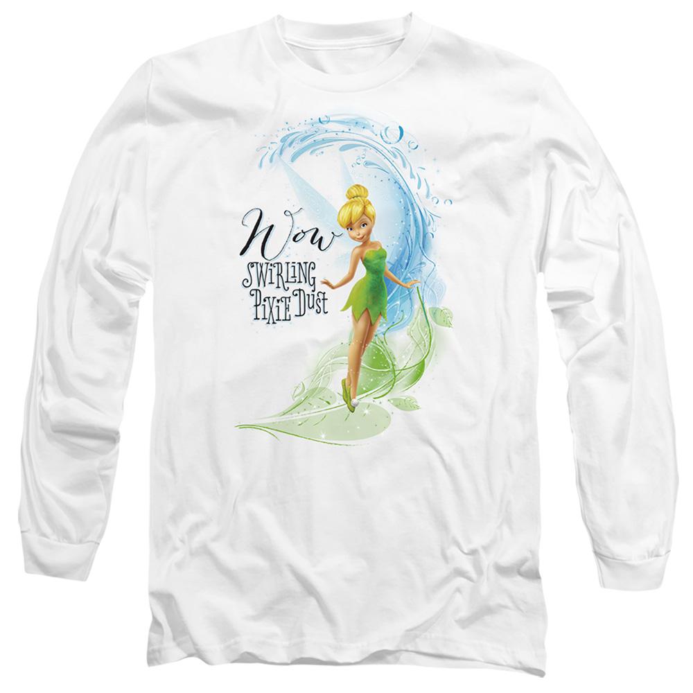 White - Front - Disney Fairies Unisex Adult Wow Swirling Pixie Dust Tinker Bell T-Shirt